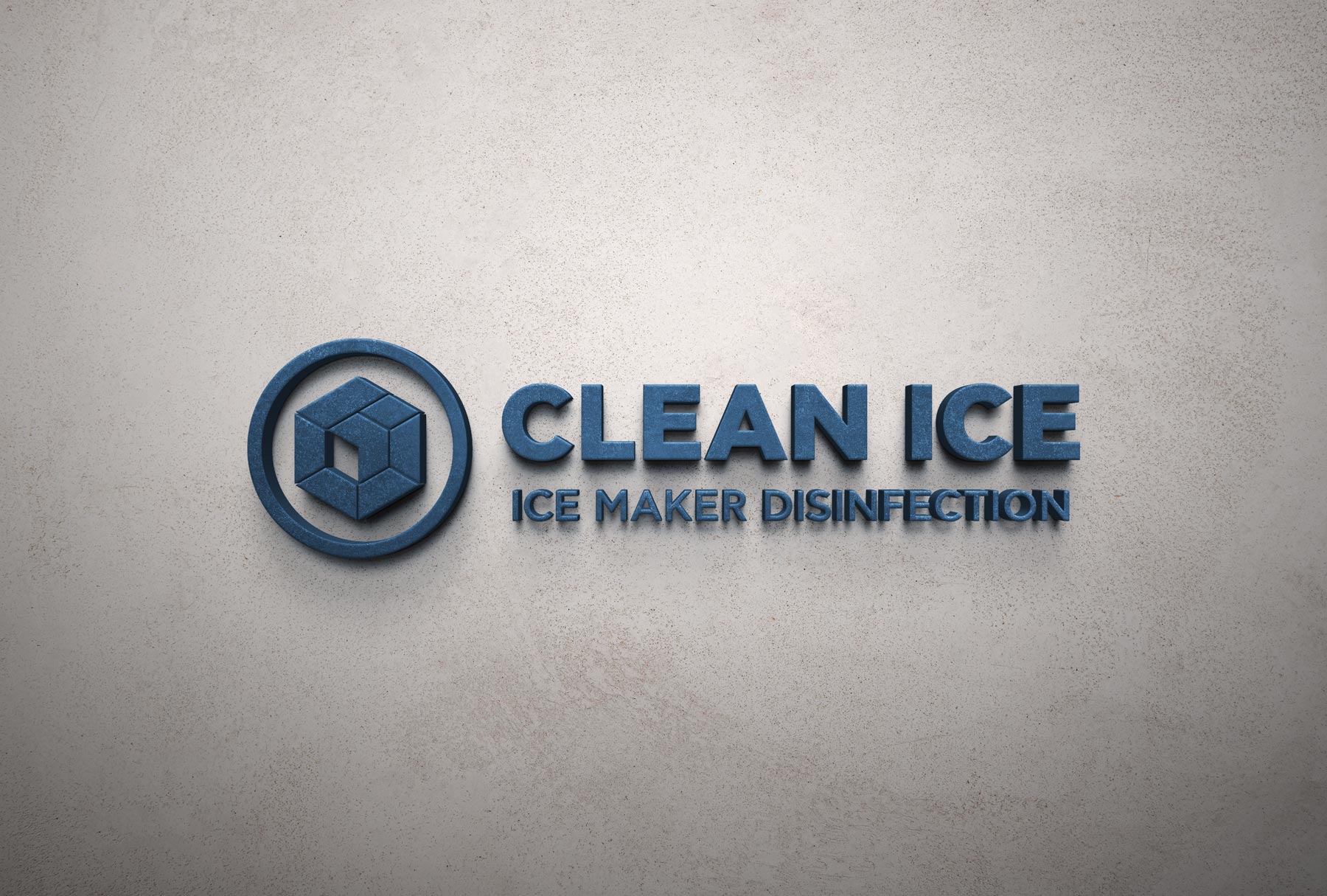 Λογότυπο Clean Ice για υπηρεσίες καθαρισμού και απολύμανσης παγομηχανών.